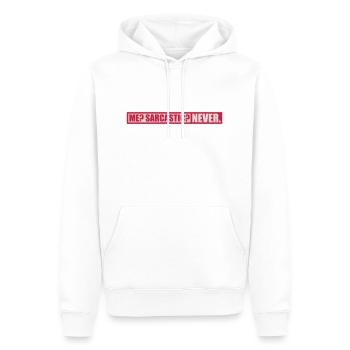 me sarcastic never Zitat - Männer Premium Bio Hoodie - Weiß - Vorne - Nico (187cm)