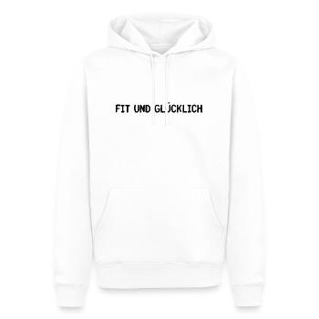 Fit und Glücklich - Männer Premium Bio Hoodie - Weiß - Vorne - Nico (187cm)