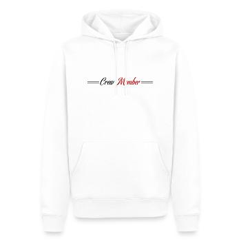 Crew Mitglied - Männer Premium Bio Hoodie - Weiß - Vorne - Nico (187cm)
