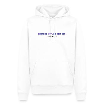 Innerlich offline seit 2014 – Retro Sarkasmus - Männer Premium Bio Hoodie - Weiß - Vorne - Nico (187cm)