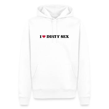 I Love Dirty Sex - Sweat à capuche Premium bio Homme - blanc - Devant - Nico (187cm)