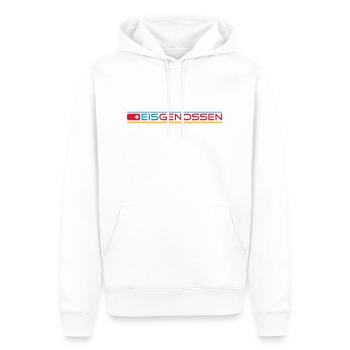 Eisgenossen Bandenwerbung - Männer Premium Bio Hoodie - Weiß - Vorne - Nico (187cm)