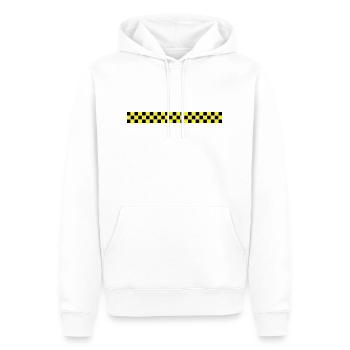 Caro 2 Warnbalken - Männer Premium Bio Hoodie - Weiß - Vorne - Nico (187cm)