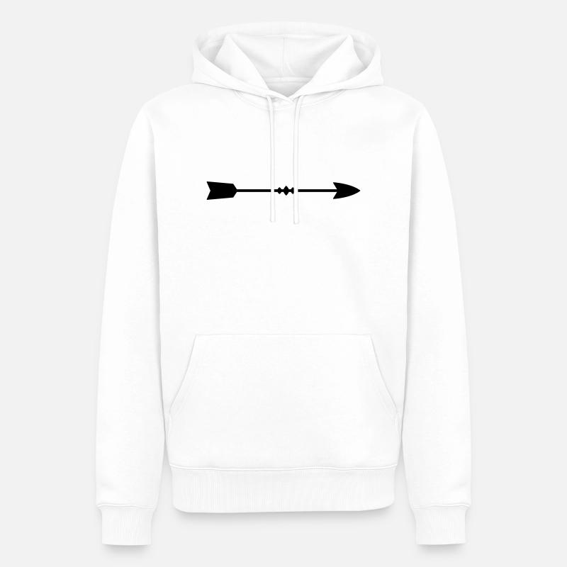 Pfeil - Männer Premium Bio Hoodie - Weiß