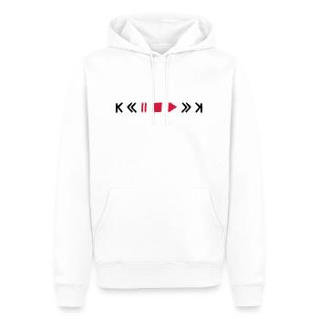 touches jouer de la musique pause avance rapide signe symbole - Sweat à capuche Premium bio Homme - blanc - Devant - Nico (187cm)