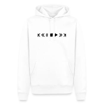 jouer de la musique mettre en pause avance rapide boutons symboles - Sweat à capuche Premium bio Homme - blanc - Devant - Nico (187cm)