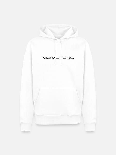 V 12 motors - voitures avec V12 Power - Sweat à capuche Premium bio Homme - blanc