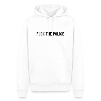 fuck the police flic - Sweat à capuche Premium bio Homme - blanc - Devant - Nico (187cm)