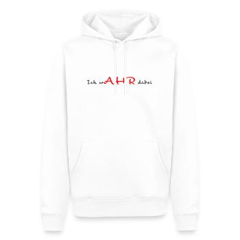 We AHR together | Ahrtal Hochwasser SolidAHRität - Männer Premium Bio Hoodie - Weiß - Vorne - Nico (187cm)