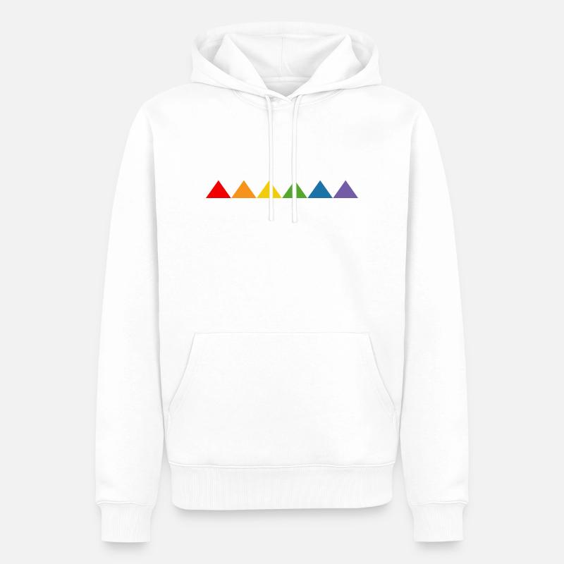 Triangle arc-en-ciel - Sweat à capuche Premium bio Homme - blanc
