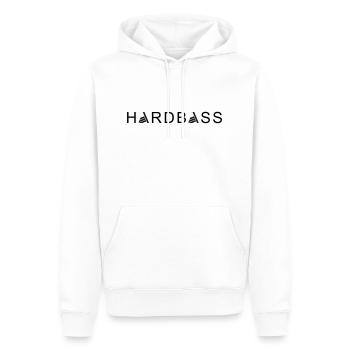 HARDBASS Stripes - Männer Premium Bio Hoodie - Weiß - Vorne - Nico (187cm)