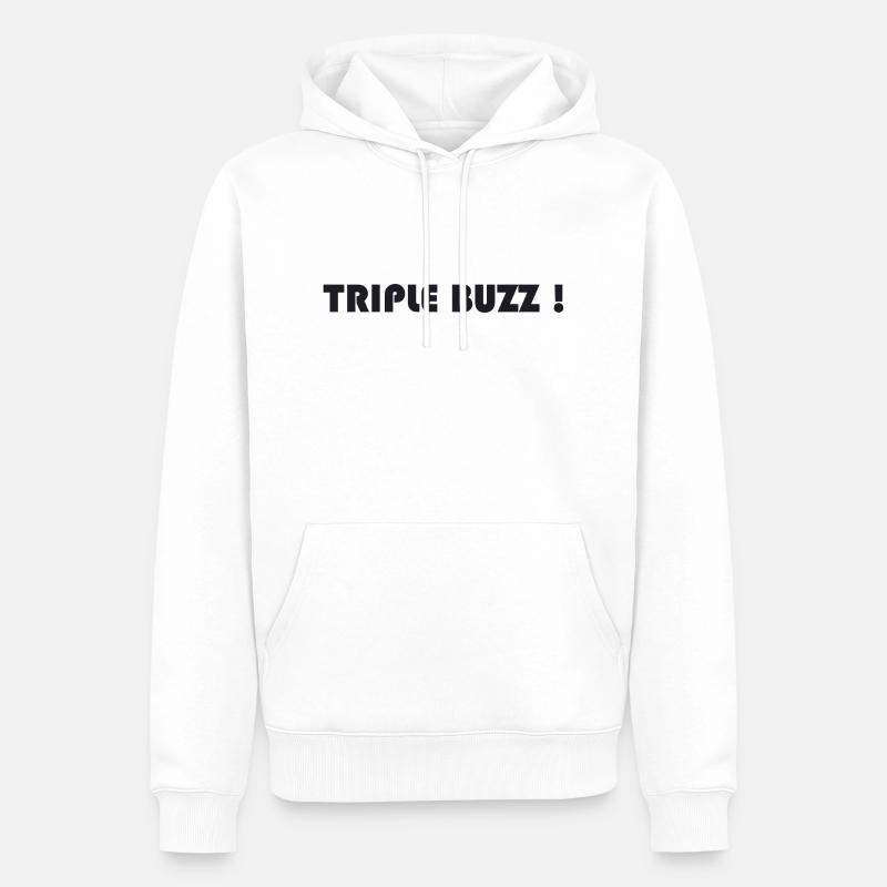 Triple Buzz - Sweat à capuche Premium bio Homme - blanc