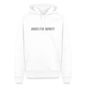 CONTREVENTEMENT POUR L’IMPACT - contour noir - Sweat à capuche Premium bio Homme - blanc - Devant - Nico (187cm)