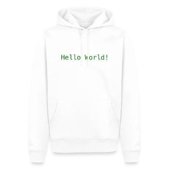 Hello World ! - Männer Premium Bio Hoodie - Weiß - Vorne - Nico (187cm)