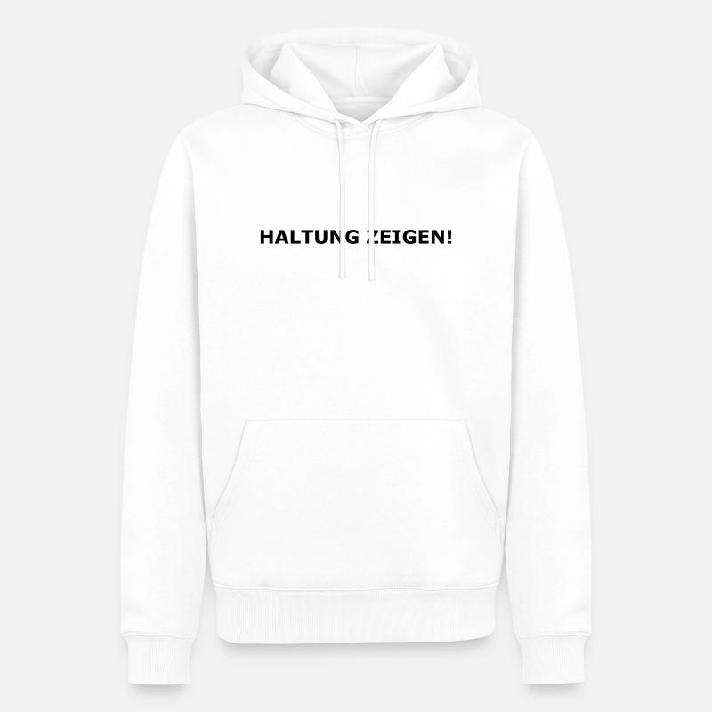 Faites preuve d’attitude ! - Sweat à capuche Premium bio Homme - blanc