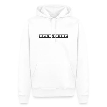 Team Member - Men’s Premium Organic Hoodie - white - Front - Nico (187cm)