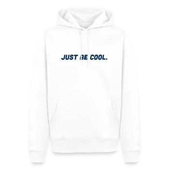 Just be cool - Männer Premium Bio Hoodie - Weiß - Vorne - Nico (187cm)
