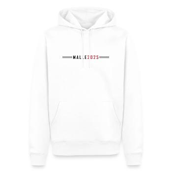Malle 2025 - Sweat à capuche Premium bio Homme - blanc - Devant - Nico (187cm)