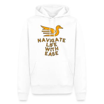 Duck Charm - Navigieren Sie mit Leichtigkeit durch das Leben - Männer Premium Bio Hoodie - Weiß - Vorne - Nico (187cm)