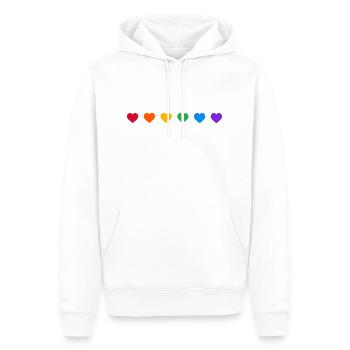 Rainbow Hearts LGBTQ Stolz - Männer Premium Bio Hoodie - Weiß - Vorne - Nico (187cm)