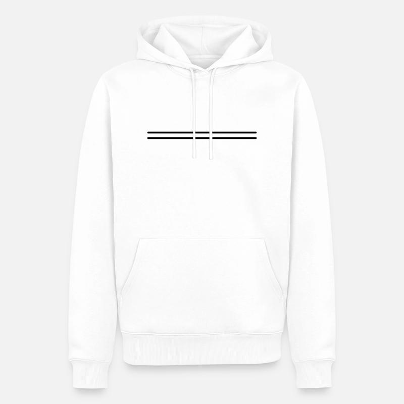 Double ligne - double lignes - Sweat à capuche Premium bio Homme - blanc
