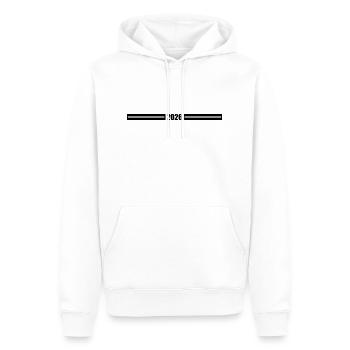 2026 Jahr - Männer Premium Bio Hoodie - Weiß - Vorne - Nico (187cm)
