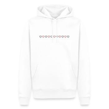 Icône de ligne de cœur - Sweat à capuche Premium bio Homme - blanc - Devant - Nico (187cm)