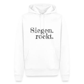 Siegen rockt - Textdesign mit Stadtnamen - Männer Premium Bio Hoodie - Weiß - Vorne - Nico (187cm)