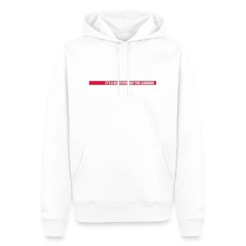belle journée pour apprendre - Sweat à capuche Premium bio Homme - blanc - Devant - Nico (187cm)