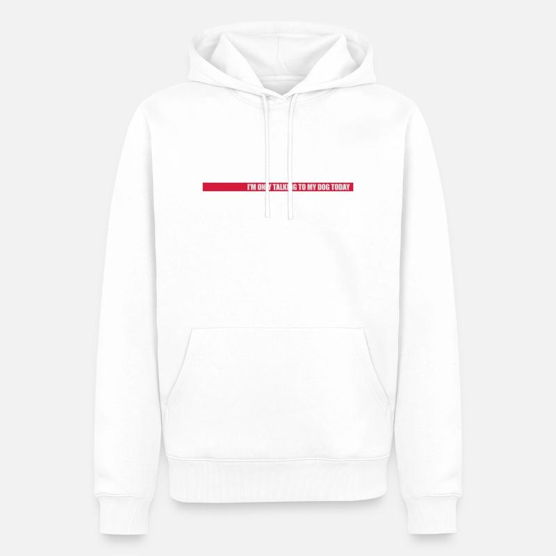 ne parler qu’au chien - Sweat à capuche Premium bio Homme - blanc
