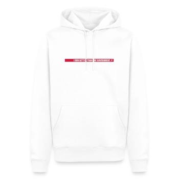run better than government - Männer Premium Bio Hoodie - Weiß - Vorne - Nico (187cm)