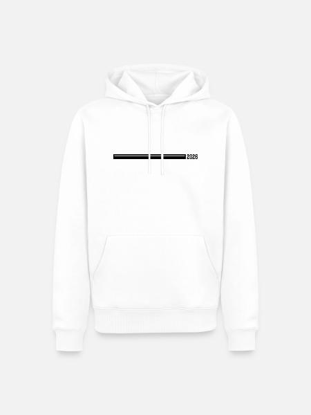 2026 year line - Men’s Premium Organic Hoodie - white