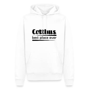 Cottbus - Stadt best place ever - Männer Premium Bio Hoodie - Weiß - Vorne - Nico (187cm)