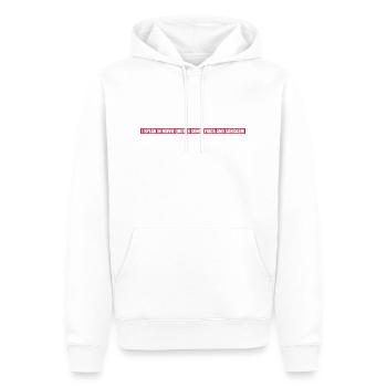 speak lyrics and sarcasm - Männer Premium Bio Hoodie - Weiß - Vorne - Nico (187cm)