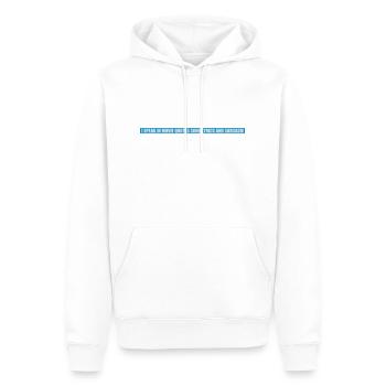 parler des paroles et du sarcasme - Sweat à capuche Premium bio Homme - blanc - Devant - Nico (187cm)