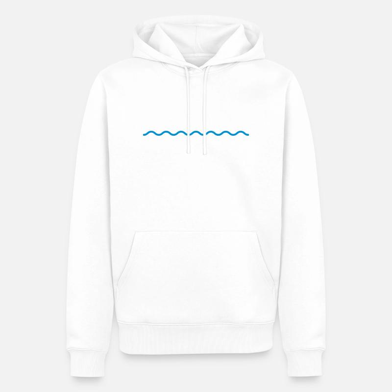 Water - Sweat à capuche Premium bio Homme - blanc