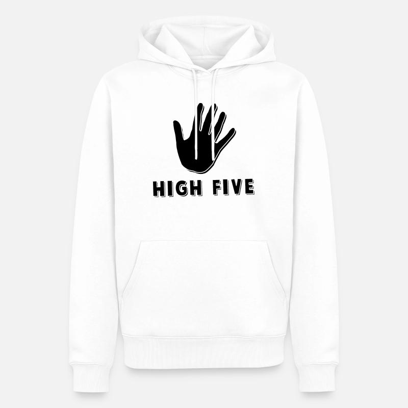 High Five - Männer Premium Bio Hoodie - Weiß