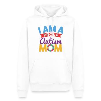 Je suis une autisme fière Maman - Sweat à capuche Premium bio Homme - blanc - Devant - Nico (187cm)