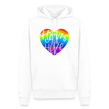 Coeur au lieu de se précipiter | coloré - Sweat à capuche Premium bio Homme - blanc - Devant - Nico (187cm)