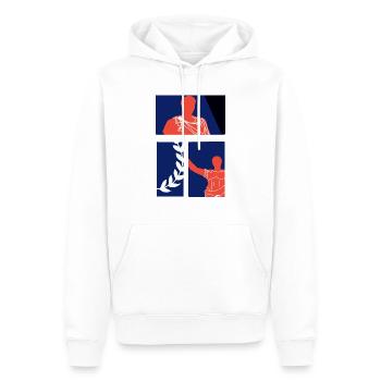 Jules César - Sweat à capuche Premium bio Homme - blanc - Devant - Nico (187cm)