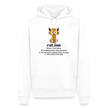 CATION DEFINITION - Männer Premium Bio Hoodie - Weiß - Vorne - Nico (187cm)