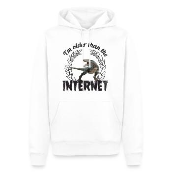 I’m older than the Internet + Dinosaur retro - Männer Premium Bio Hoodie - Weiß - Vorne - Nico (187cm)