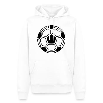 Mosaïque de football (pictogramme du symbole du logo du ballon / 1C) - Sweat à capuche Premium bio Homme - blanc - Devant - Nico (187cm)