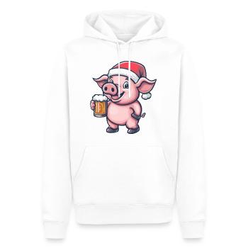 Schwein Weihnachten Bier - Männer Premium Bio Hoodie - Weiß - Vorne - Nico (187cm)