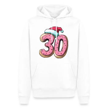 Biscuit de Noël à 30 chiffres - Sweat à capuche Premium bio Homme - blanc - Devant - Nico (187cm)
