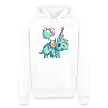 Dinosaurier triceratops Geburtstag Comic - Männer Premium Bio Hoodie - Weiß - Vorne - Nico (187cm)