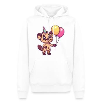 Hyène Anniversaire Bande Dessinée Mignon - Sweat à capuche Premium bio Homme - blanc - Devant - Nico (187cm)