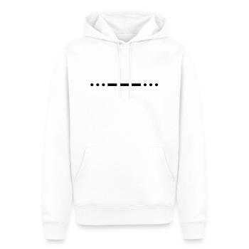 Morse code SOS - Men’s Premium Organic Hoodie - white - Front - Nico (187cm)
