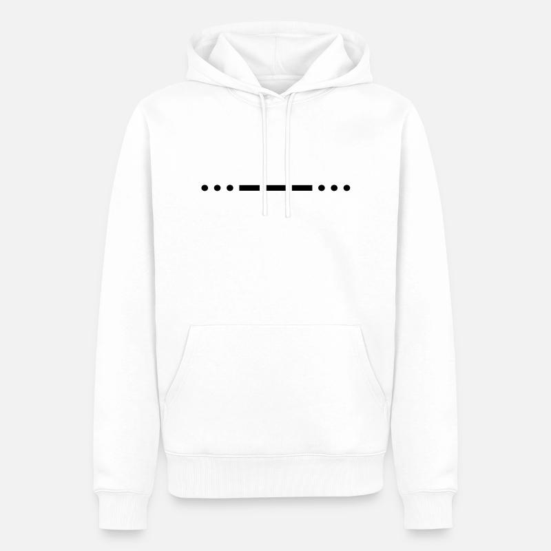 Code Morse SOS - Sweat à capuche Premium bio Homme - blanc
