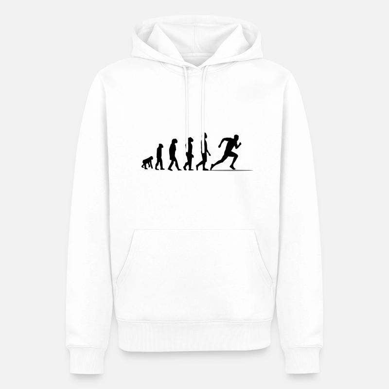 Evolution Sprint / Sprinter - Männer Premium Bio Hoodie - Weiß